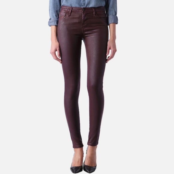 DIESEL Women's Skinzee Coated Super Slim Stretch Jeans Wash 0662E W29xL32 - Picture 3 of 16